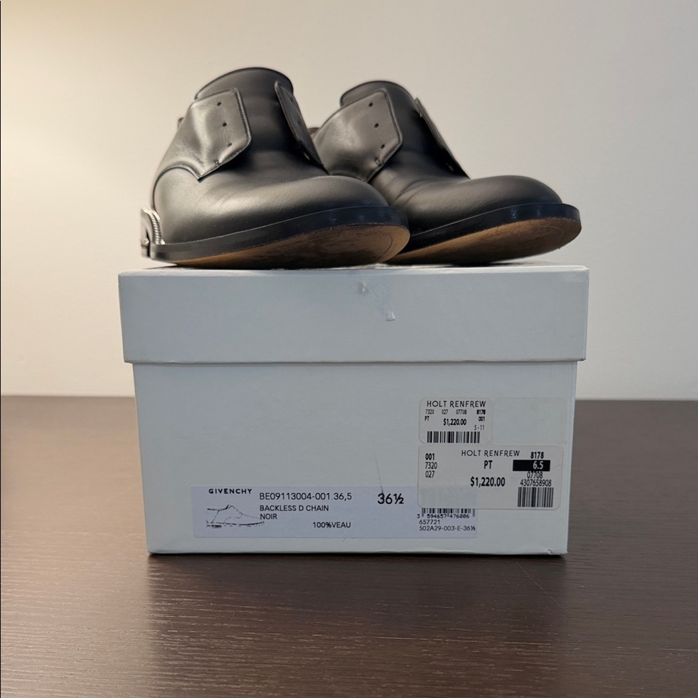 LADIES Givenchy Black Leather Oxfords